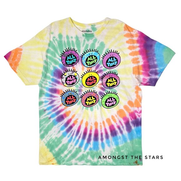 Nickelodeon All That Rainbow Swirl Tie Dye Crew Neck T-Shirt - Picture 1 of 5